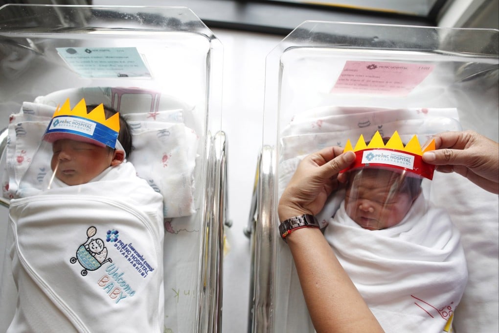 A Thai nurse puts face shields on newborn babies as a precaution against the coronavirus, at the Princ Hospital Suvarnabhumi in Samut Prakan province, Thailand, on April 8, 2020. Pregnant women have been among the most vulnerable yet under-reported groups during the pandemic. Photo: EPA-EFE