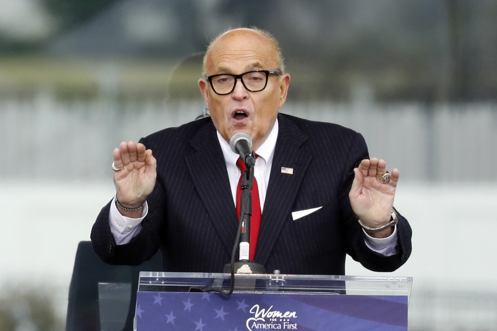 Rudy Giuliani speaks at a rally in Washington in January. Photo: TNS