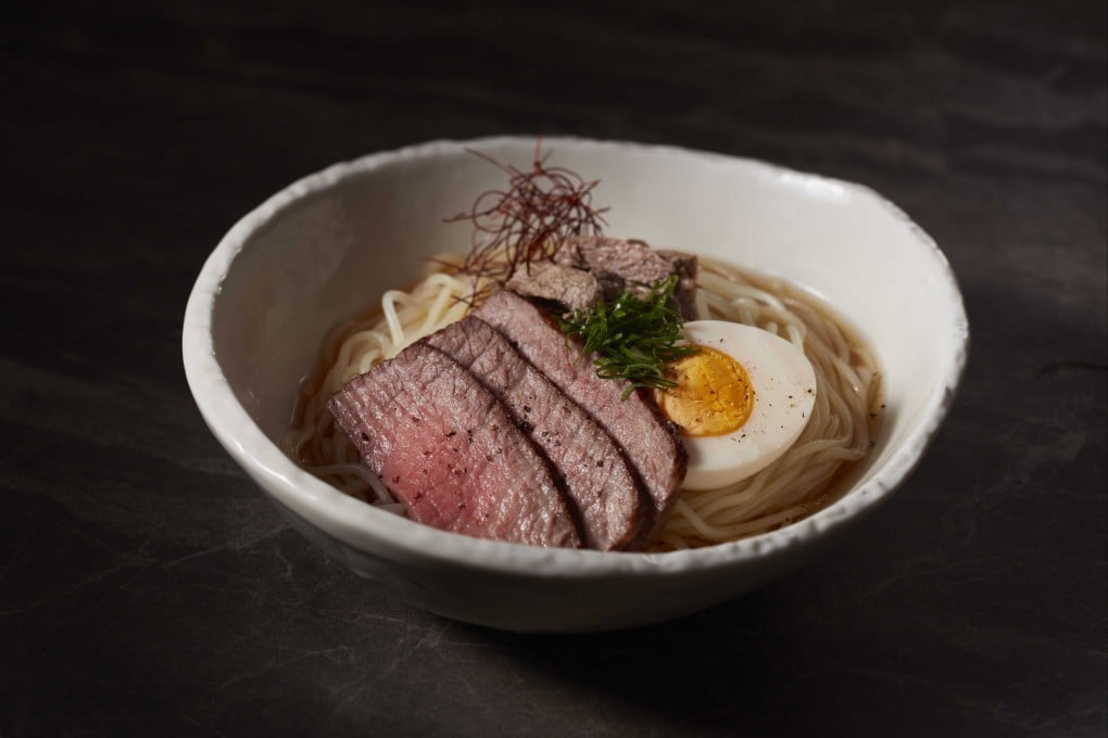 Wagyu cold noodle in soup at Yakiniku Ishidaya.
Photo: handout