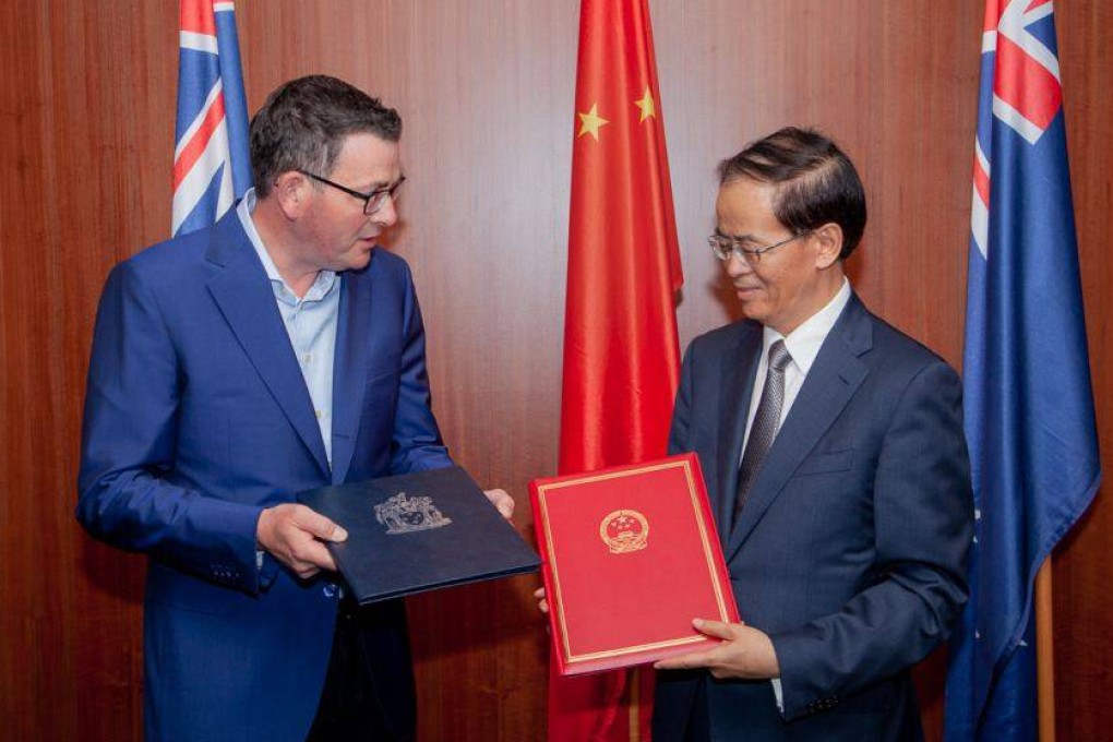 Victorian Premier Daniel Andrews with Chinese ambassador Cheng Jingye. Photo: Handout
