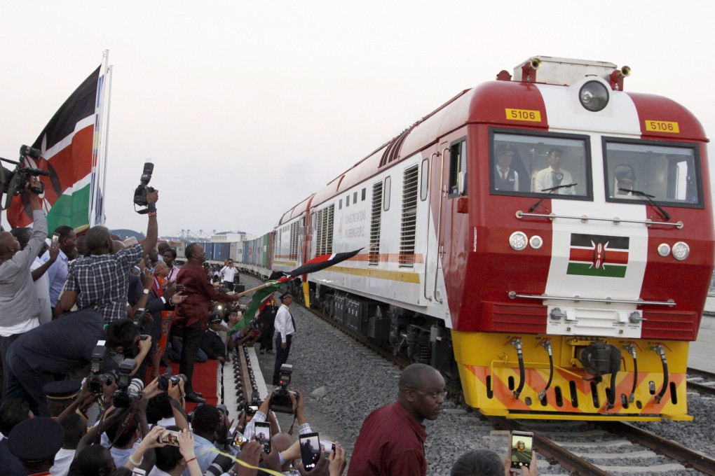 A cargo train in 2017 rode from the port containers depot in Mombasa, Kenya, on a Chinese-backed railway costing nearly US$3.3 billion. Such Chinese investments have dropped sharply in the years since, a new report notes. Photo: AP