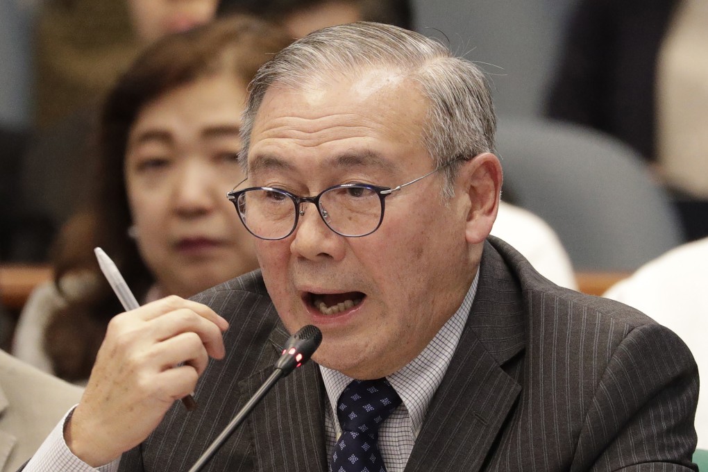 Philippine Secretary of Foreign Affairs Teodoro Locsin Jnr pictured during a senate hearing in Manila. Photo: AP