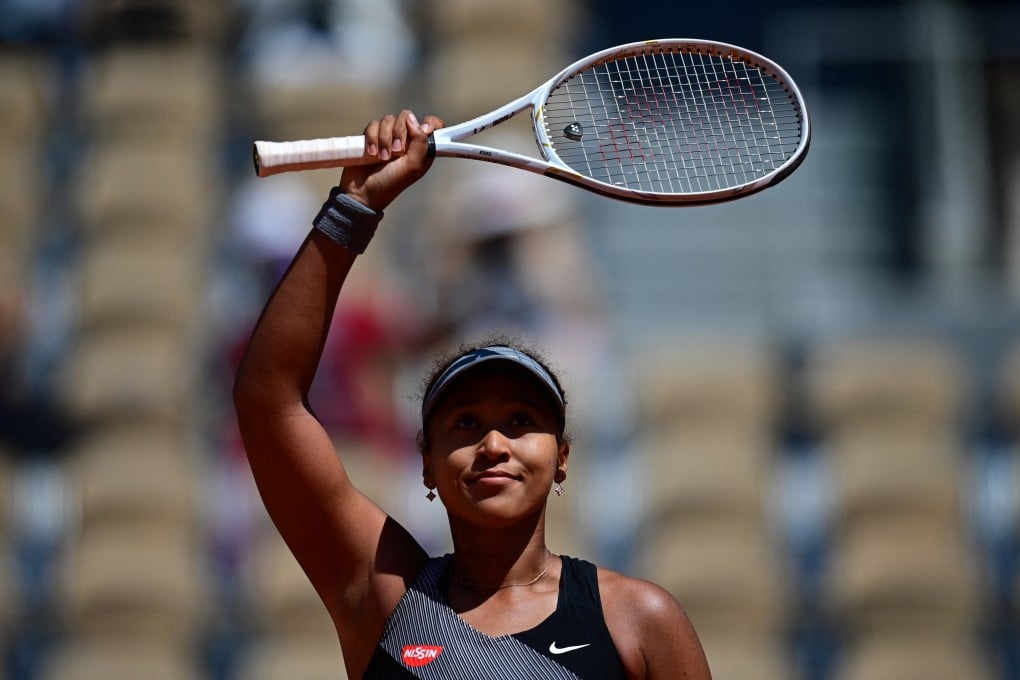 Japan’s Naomi Osaka celebrates after winning her first round singles match against Romania’s Patricia Maria Tig at the French Open. She withdrew from the tournament following her win. Photo: AFP