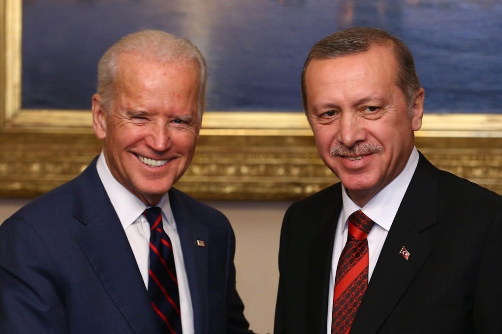 Joe Biden with Turkish President Recep Tayyip Erdogan in Istanbul in 2014, during Biden’s spell as US vice-president. Photo: EPA