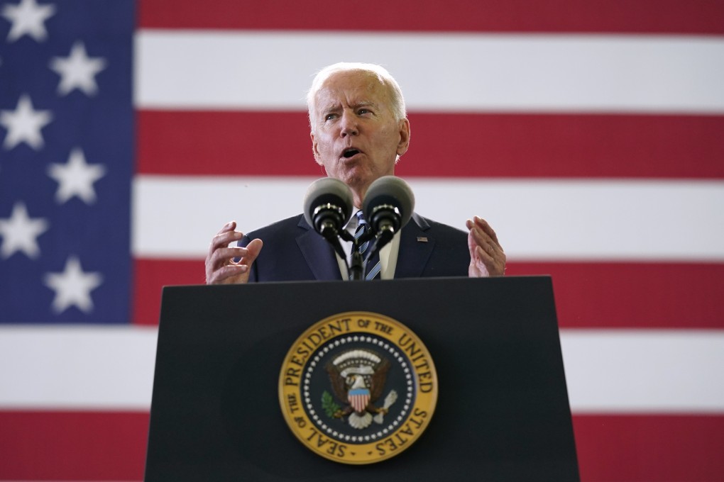 US President Joe Biden, shown speaking in Suffolk, England, on Wednesday, gets high marks from respondents in a global survey. Photo: AP