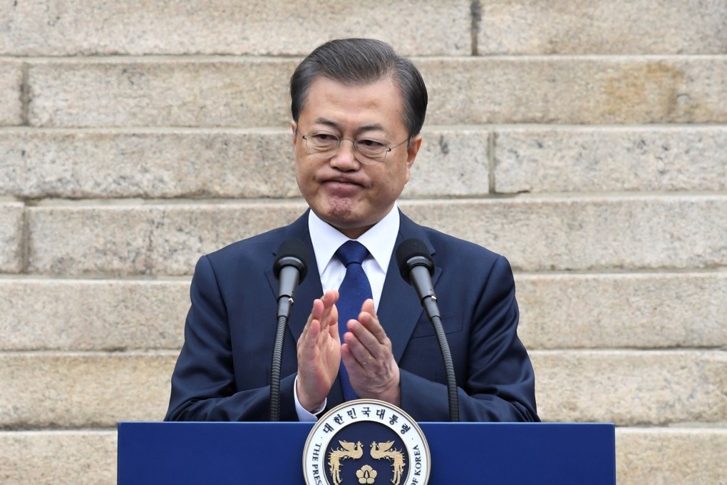 South Korean President Moon Jae-in has touted some of South Korea’s pandemic responses, such as aggressive tracking and tracing. Photo: Reuters