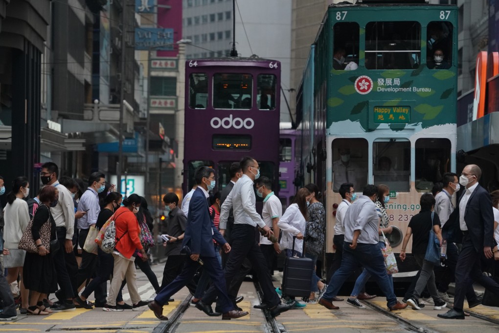 Office workers in Central on May 3. Photo: Felix Wong