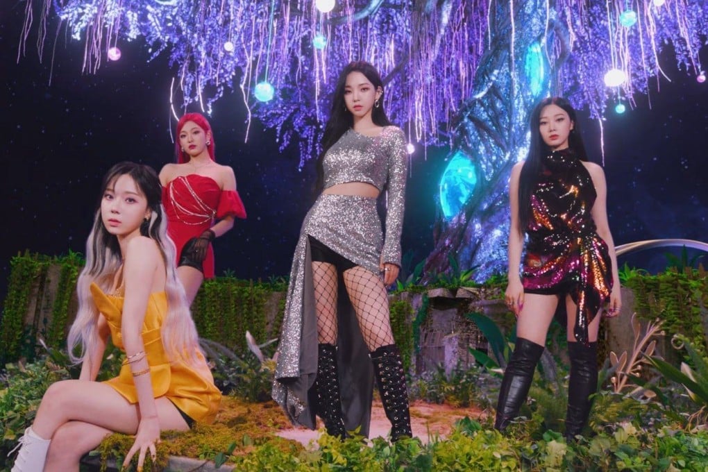 Newer K-pop groups such as Aespa (above) take to Twitter more quickly and more often than older groups. Photo: @aespapicss_/ Twitter