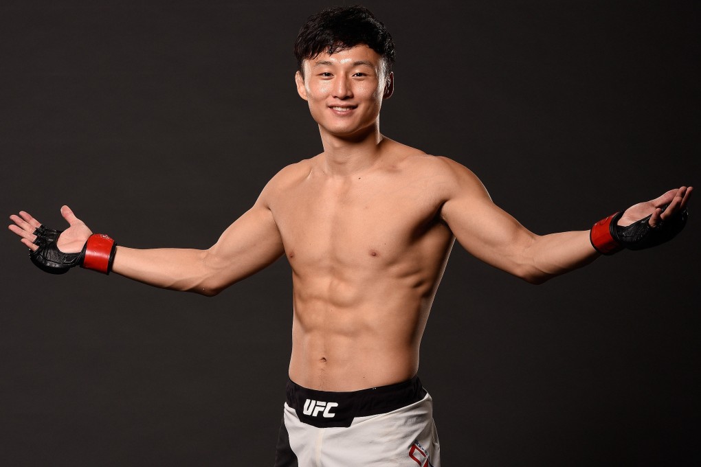 Choi Doo-ho of South Korea poses for a portrait backstage after his victory over Thiago Tavares at MGM Grand Garden Arena on July 8, 2016, in Las Vegas. Photo: Todd Lussier/Zuffa LLC via Getty Images