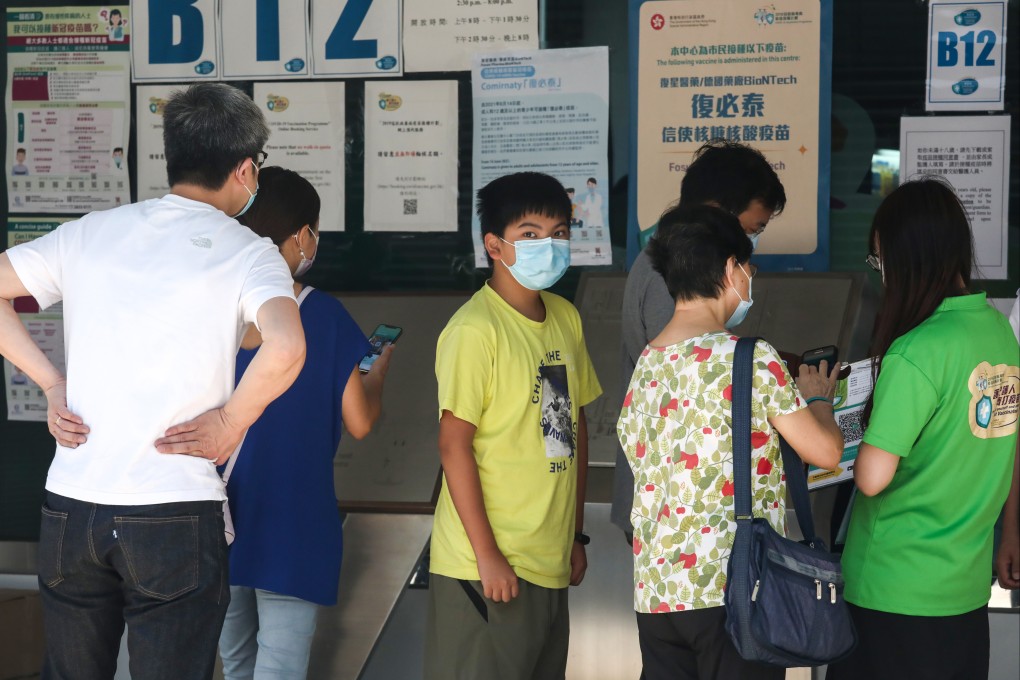 Children between the ages of 12 and 15 became eligible to receive BioNTech jabs on Monday. Photo: Jonathan Wong