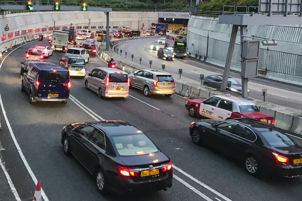 Busy traffic is seen in October 2018 at Hong Kong’s Eastern Cross Harbour Tunnel. Cars in Hong Kong drive on the left side of the road, with the driver sitting on the right, different from the mainland. Photo: Dickson Lee