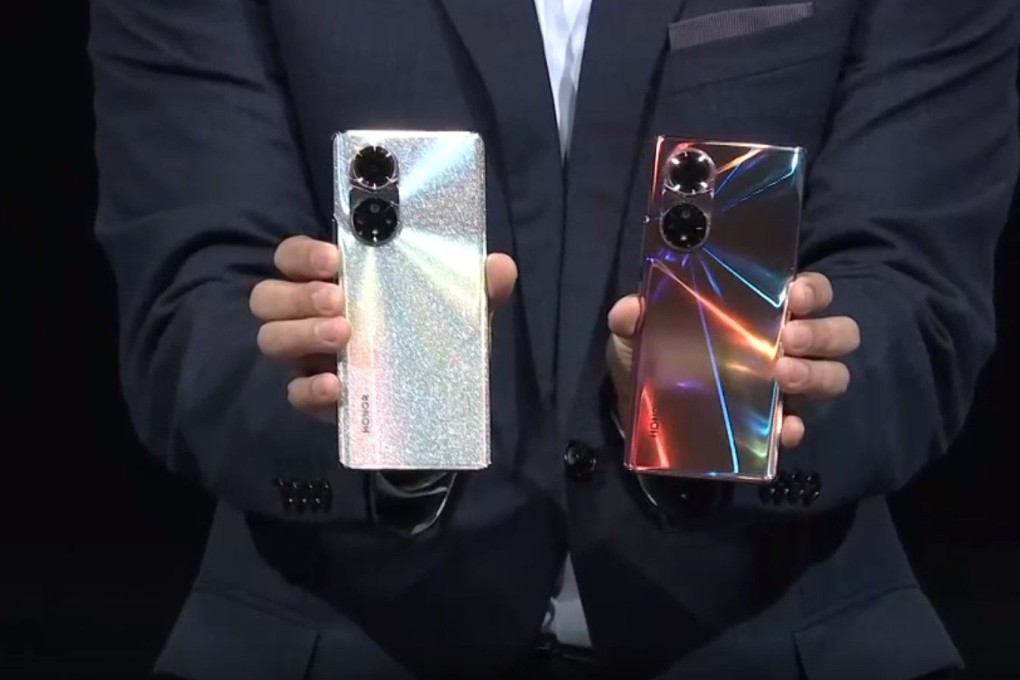 Honor released its latest flagship smartphone line, the Honor 50, on June 16, 2021, across mainland China. These devices continue to run Google’s Android operating system. Photo: Handout