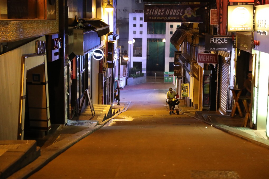 Hong Kong’s once-bustling nightlife district of Lan Kwai Fong wears a deserted look, in Central on June 14. Photo: Edmond So