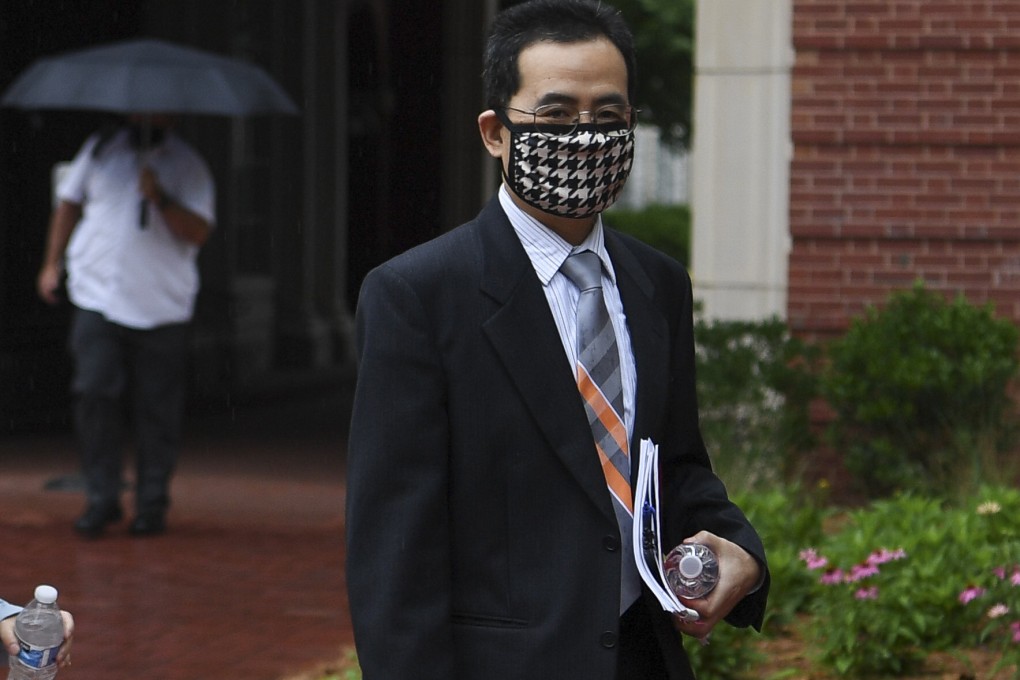 Anming Hu at the federal courthouse in Knoxville, Tennessee, on June 7 at the start of his trial on charges he had  fraudulently hidden his ties to the Chinese government. On Wednesday, a mistrial was declared after the jury confirmed it was hung. Photo: Knoxville News Sentinel via AP