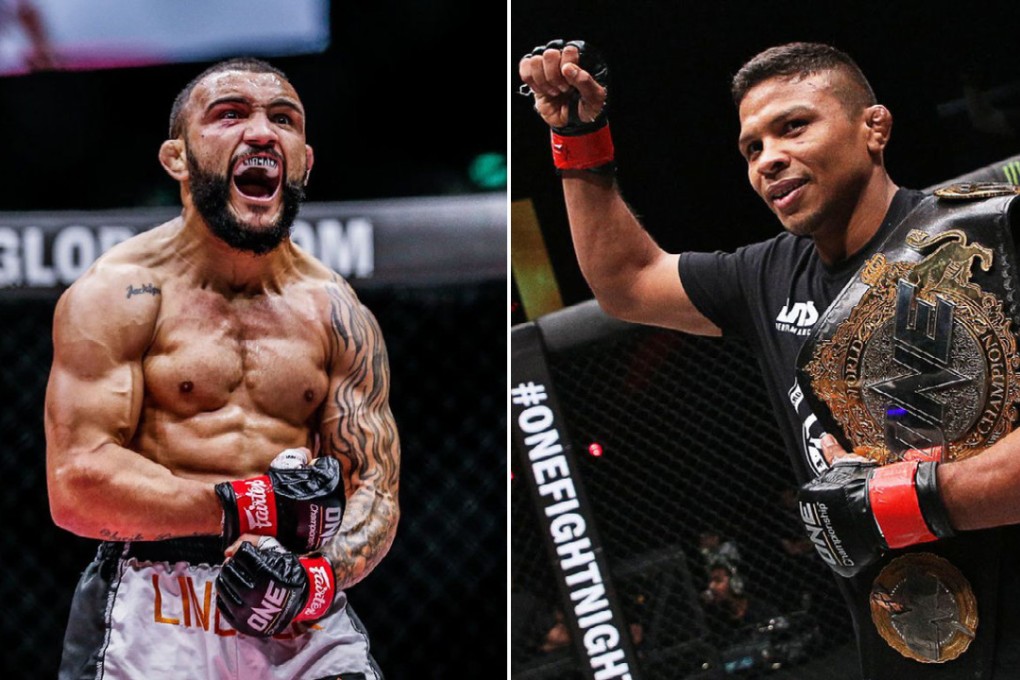 John Lineker (left) has called out ONE bantamweight champ Bibiano Fernandes. Photos: ONE Championship