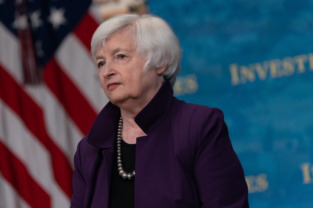 US treasury secretary Janet Yellen at the Eisenhower executive office building in Washington, DC on Tuesday. Photo: CNP / Bloomberg