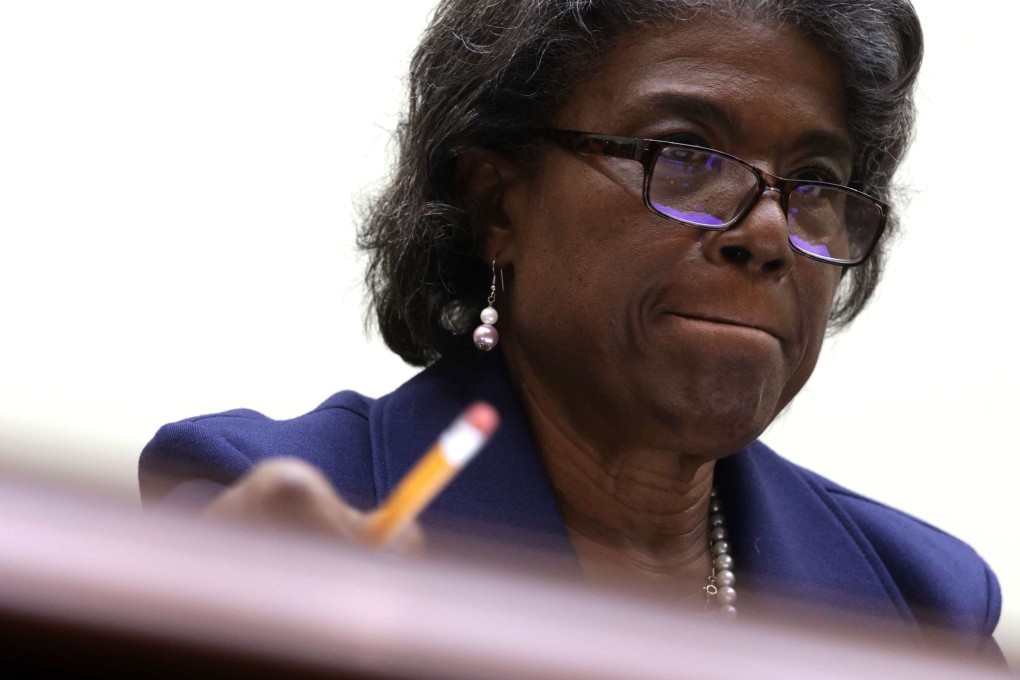 US ambassador to the United Nations Linda Thomas-Greenfield testifies during a hearing before the House Foreign Affairs Committee in Washington on Wednesday. Photo: Getty Images via AFP