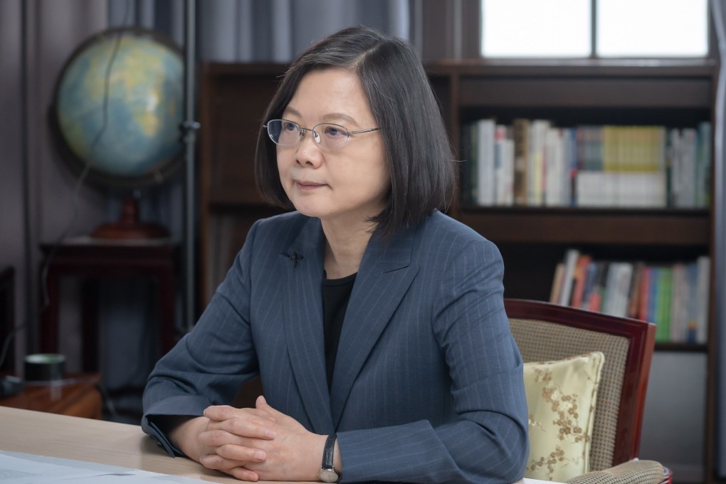 Taiwan President Tsai Ing-wen speaking during the Copenhagen Democracy Summit via a video conference on May 10, 2021. Photo: Handout