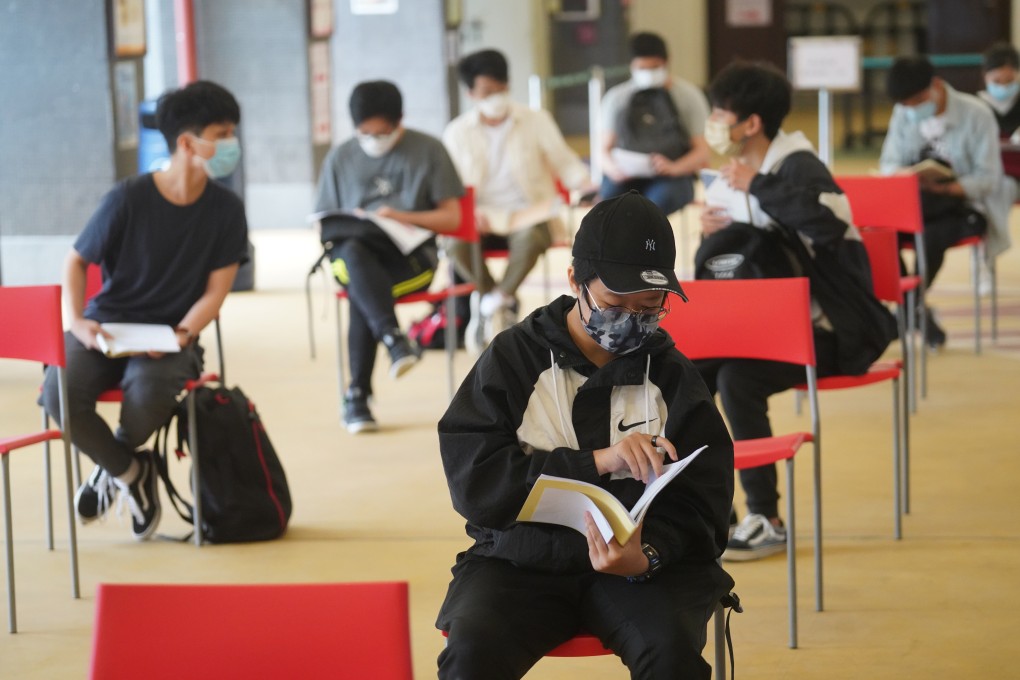 Students revise before taking the DSE English exam at a school in San Po Kong in April. Photo: Winson Wong