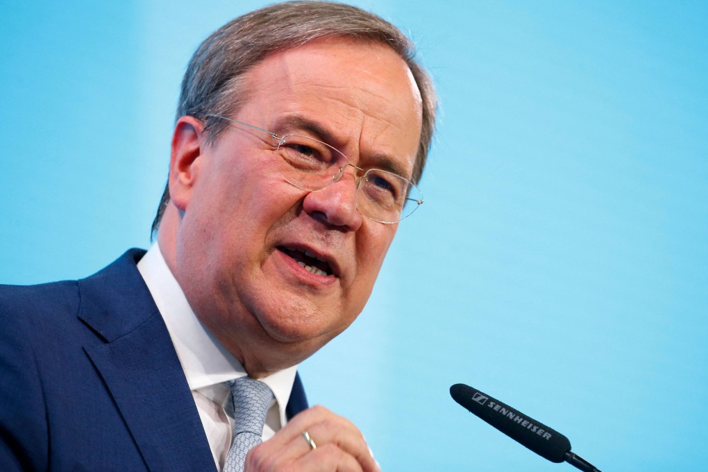 Christian Democratic Union (CDU) leader Armin Laschet gives a press conference after a congress of the conservative CDU/Christian Social Union sister parties in Berlin, Germany on Monday. Photo: AFP