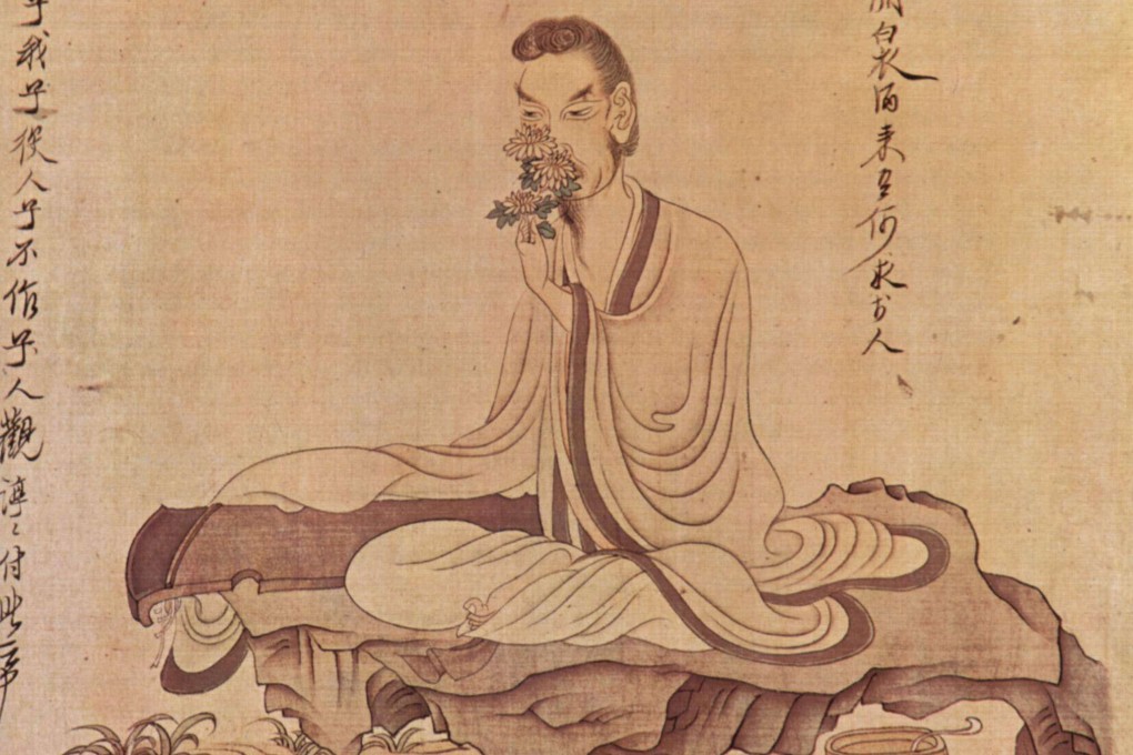 A portrait of Tao Yuanming by Chen Hongsho. Tao was a Chinese poet during the Six Dynasties period, who opted out from public life.