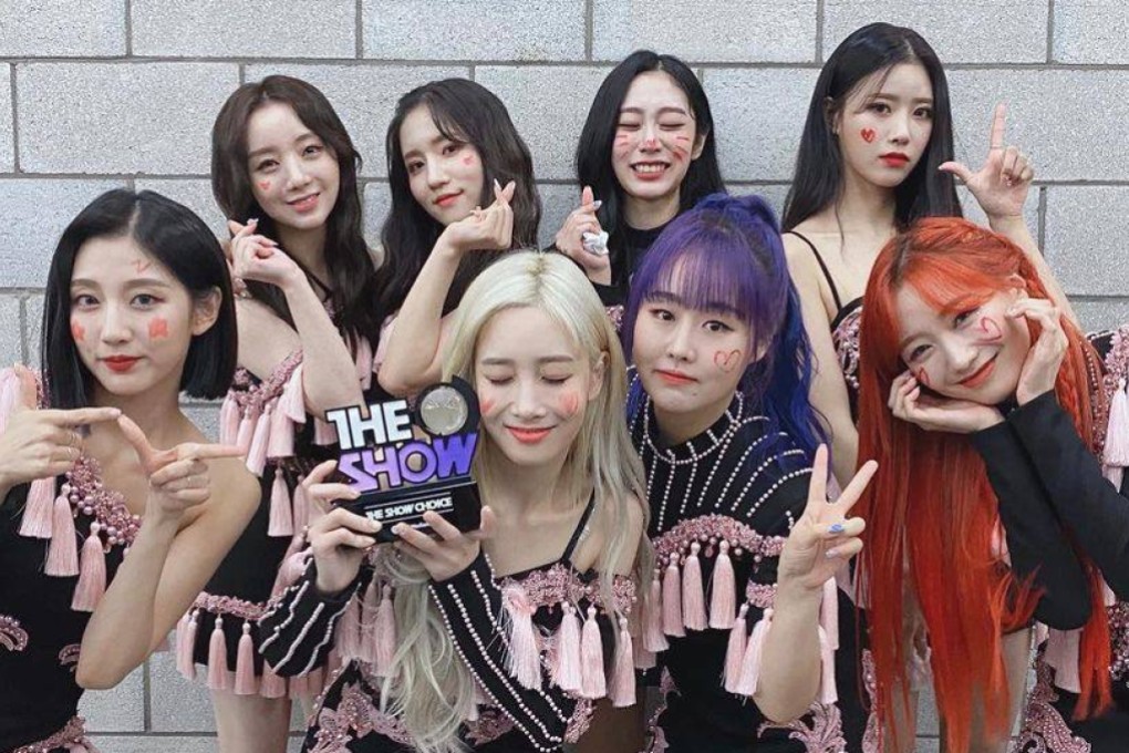 Jisoo of Lovelyz (back, second from right) testing positive for Covid-19 is the latest and most serious case of a K-pop star coming in contact with the disease. Photo: @official_lvlz8_/Instagram