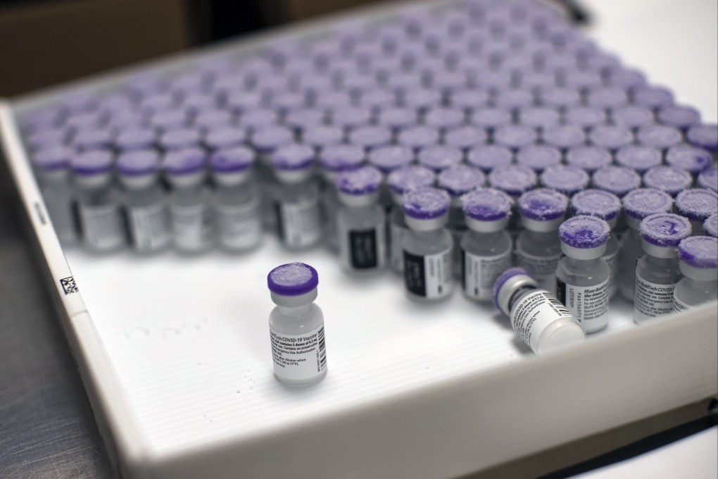 Frozen vials of the BioNTech Covid-19 vaccine at a hospital in Liege, Belgium. A new UK study says vaccination response is superior when shots of different brands are mixed. Photo: AP