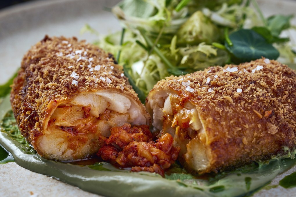 The crumbed black cod dish served the Grain way, in Hong Kong’s Kennedy Town. Photo: Handout