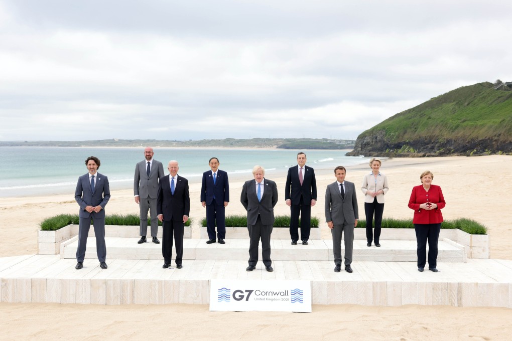 Leaders of the G7 posing for a group photo at the G7 meeting at Carbis Bay Hotel in Cornwall, England, on June 11. G7 countries put the tax agreement they reached to the 139 countries and jurisdictions that are part of the OECD/G20 framework. Faced with a take-it-or-leave-it choice, most developing countries agreed, despite significant reservations. Photo: Xinhua