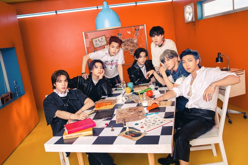 BTS give themselves “permission to dance” on their single released on Friday. Their third English-language song, it was co-written by Ed Sheeran. Photo: Hybe