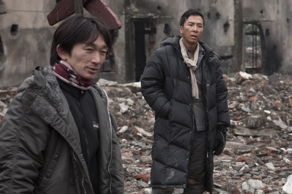 Kenji Tanigaki (left) and Donnie Yen on the Shanghai set of Legend of the Fist: The Return of Chen Zhen (2010).