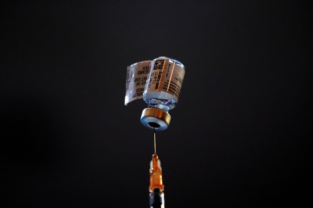 A vial of Pfizer-BioNTech vaccine being used at Gleneagles hospital in Singapore. Photo: Reuters