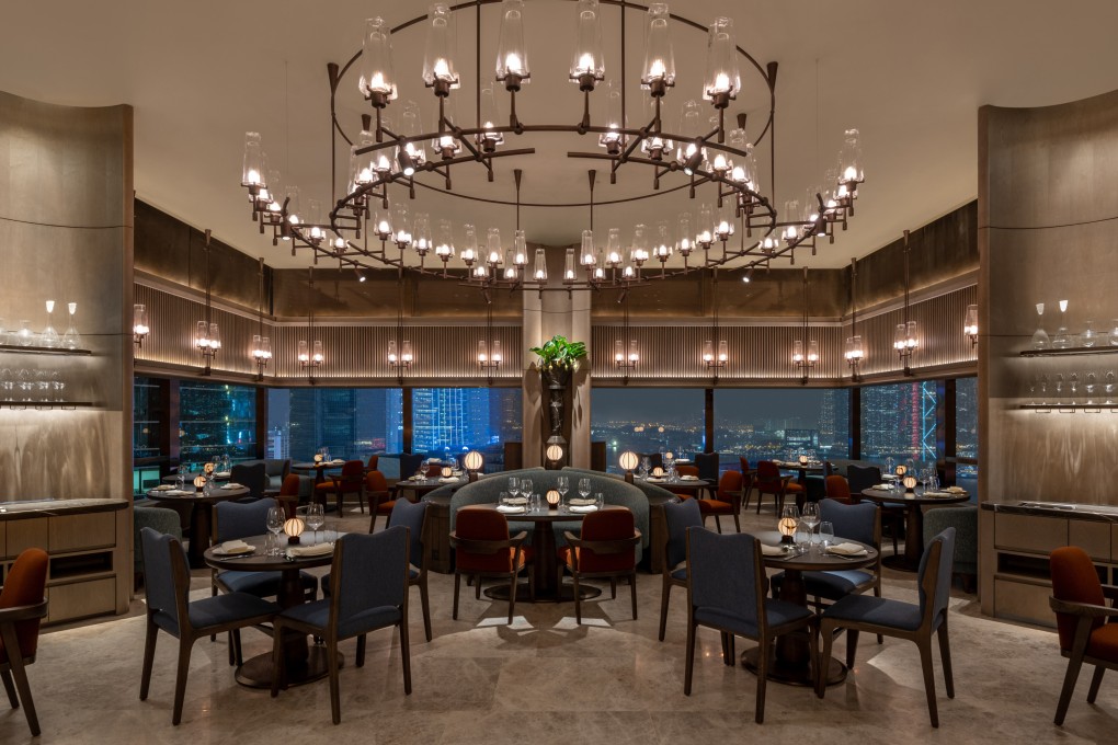 The main dining room, designed by André Fu, at The Upper House’s top floor restaurant. Photo: Salisterra