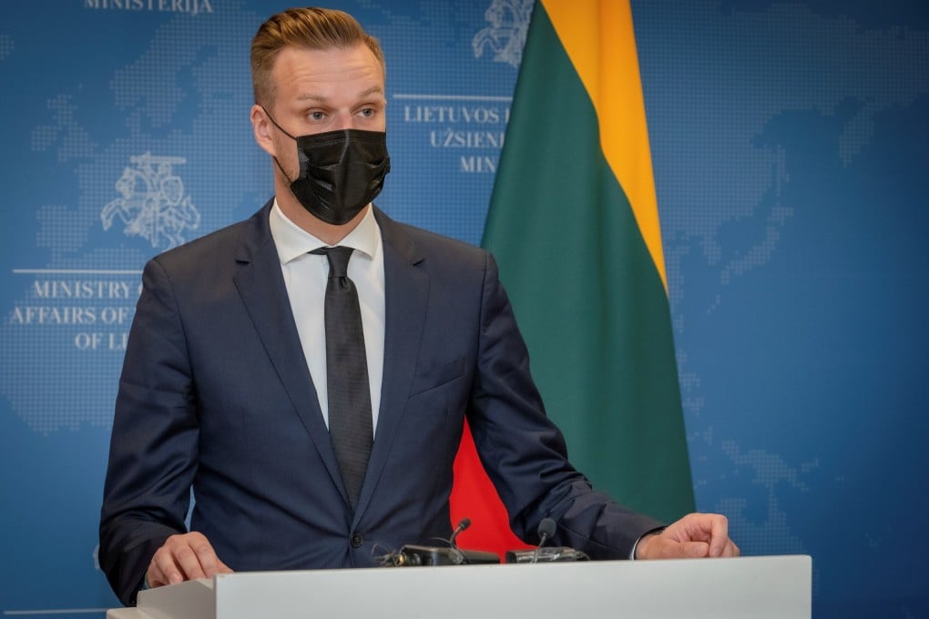 Lithuanian Minister of Foreign Affairs Gabrielius Landsbergis said the country wanted to ‘promote democracy and freedom’ by strengthening trade with Taiwan. Photo: EPA-EFE