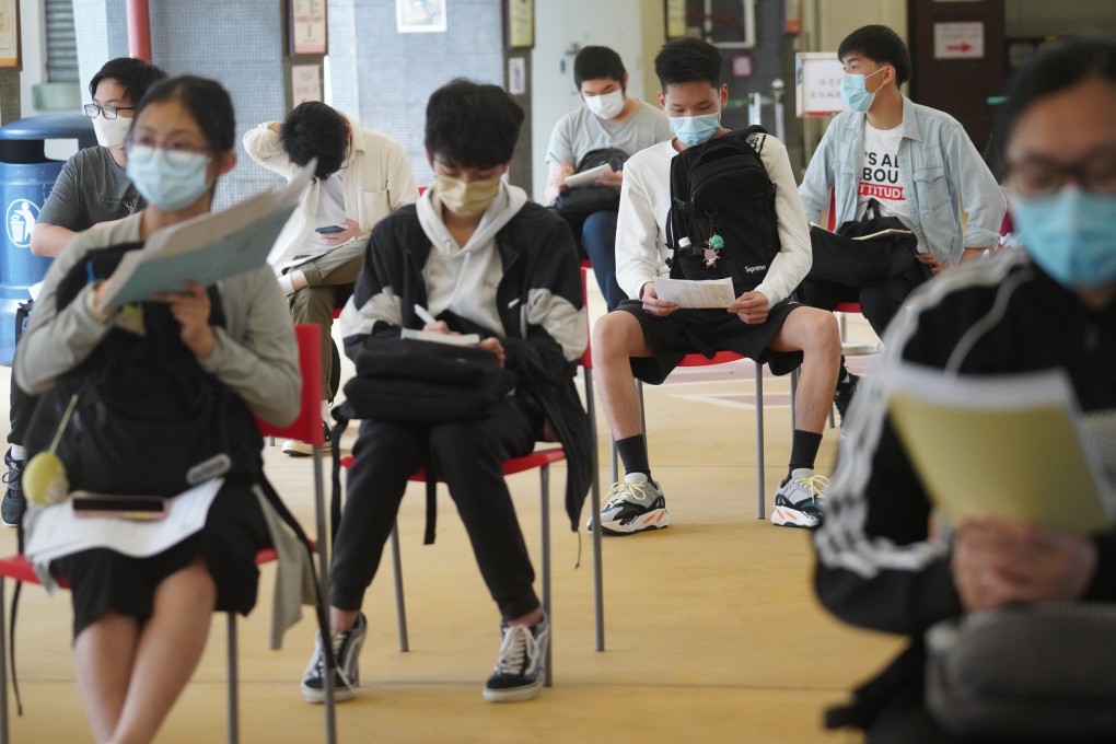 Students get in some last-minute revisions before the DSE English exam at a school in San Po Kong on April 27. Results are due on July 21. Photo: Winson Wong
