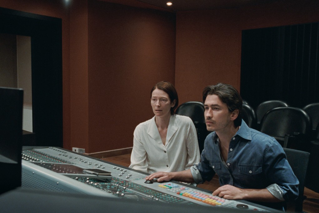 Tilda Swinton and Juan Pablo Urrego in a still from Memoria, in competition for the Palme d’Or at the Cannes Film Festival.
