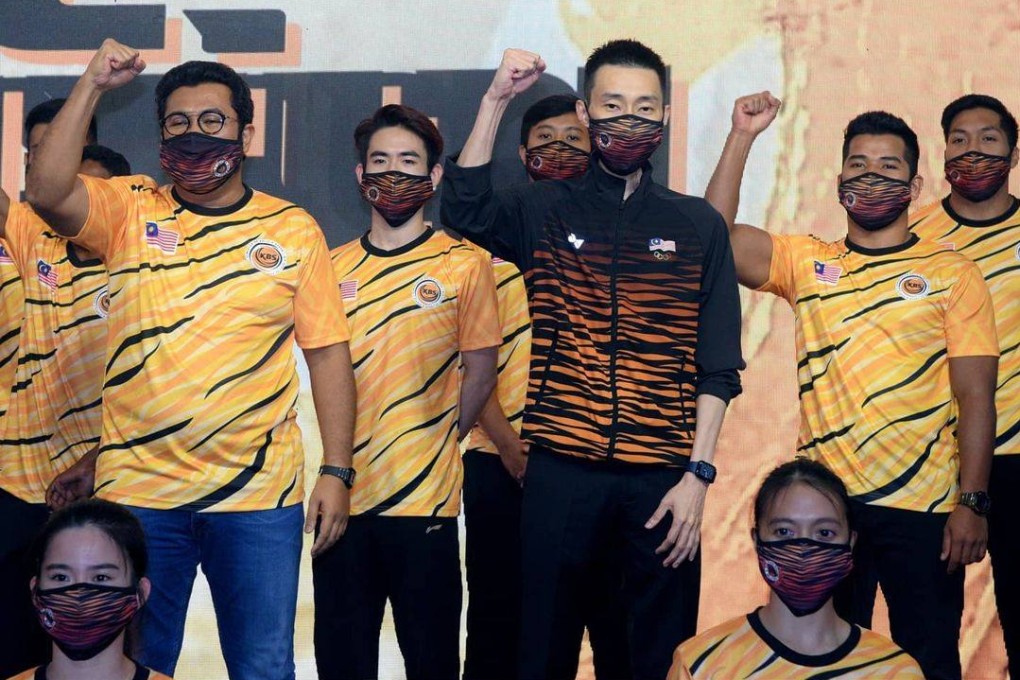 The striking tiger stripes of Team Malaysia’s kit, made by Japanese manufacturer Yonex.