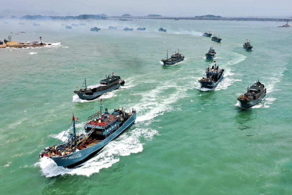 Fishing boats sail out of a port in Dongshan County, Fujian province, on August 1, 2020, after a three-month fishing ban was lifted. Harmful subsidies encourage commercial fleets to overfish, depleting ocean life. Photo: Xinhua