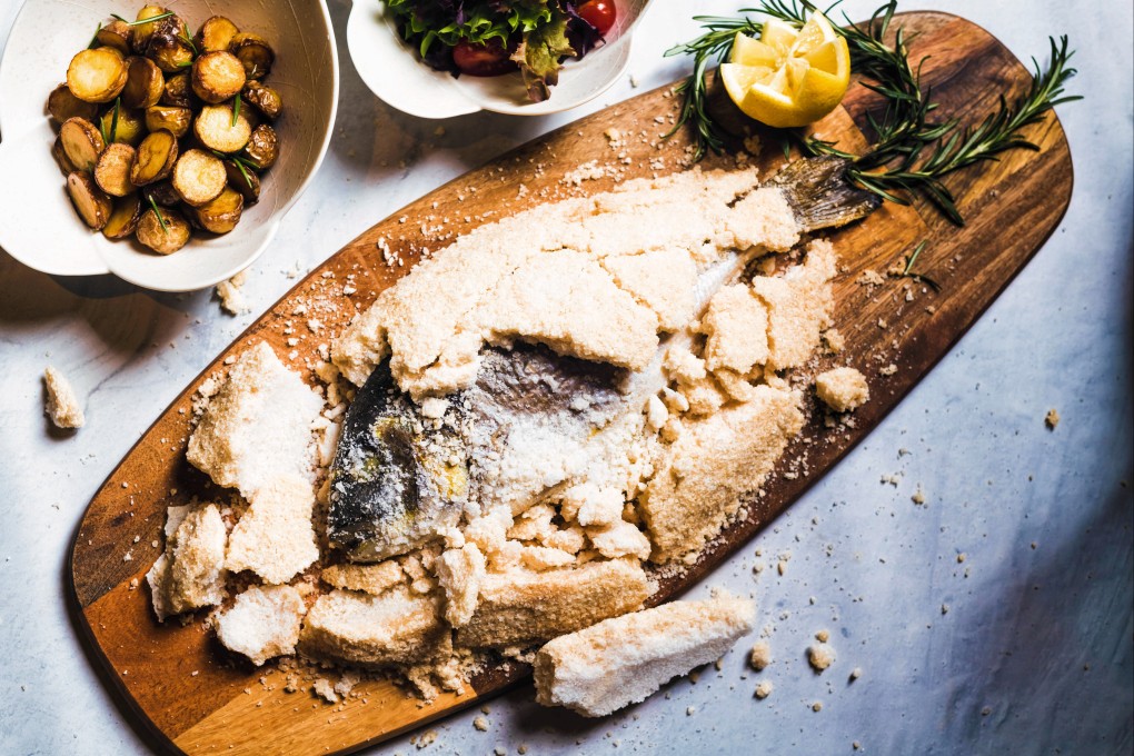 Orata di Orbetello in crosta di sale, served at Lucciola Restaurant & Bar in The Hari, Wan Chai, Hong Kong. Photo: Lucciola