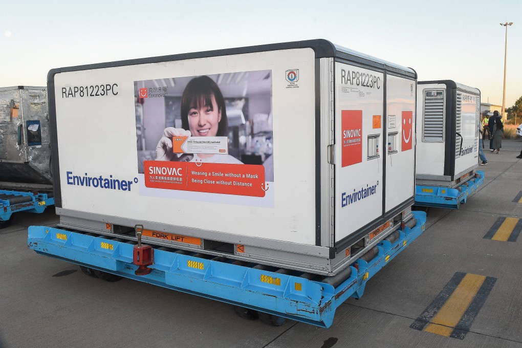A batch of China-donated Sinovac Covid-19 vaccines arrives at Sir Seretse Khama International Airport in Gaborone, Botswana, on  April 26. Photo: Xinhua
