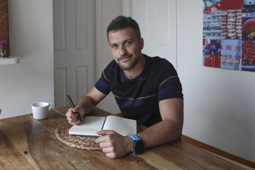 Nicholas Moutafis has always been an early riser. The Hong Kong resident often  writes in his journal to start the day. Morning people have a much lower risk of major depression than late risers, according to a recent study. Photo: Jonathan Wong