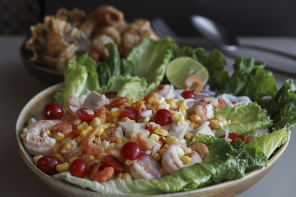 Thai fresh corn and tomato salad. Photo: Jonathan Wong