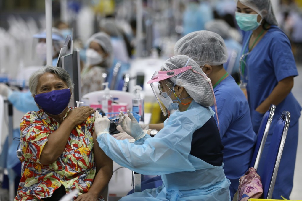 A Thai woman receives a shot of a vaccine against Covid-19 at a vaccination centre in Bangkok on July 19. Photo: EPA-EFE