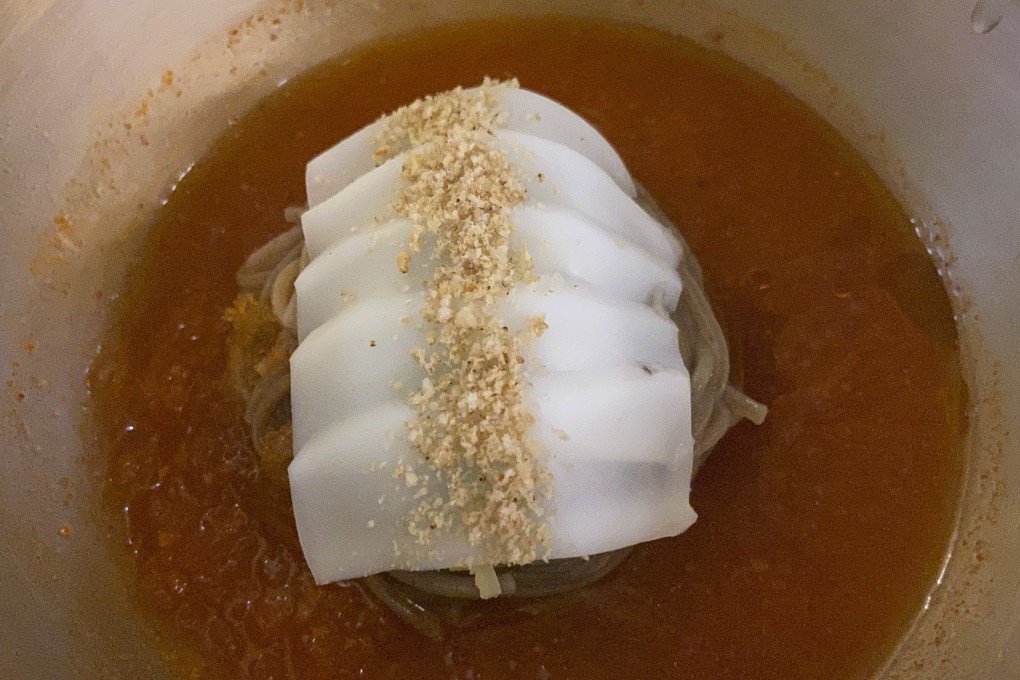 From my culinary adventures in July: Hansik Goo’s buckwheat noodles in gochujang broth. Photo: Susan Jung