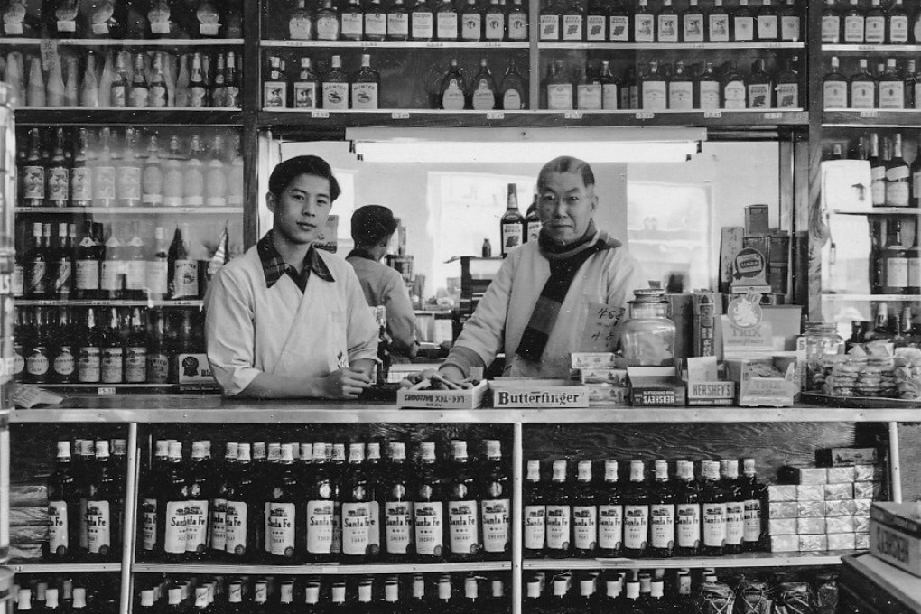 A photo of Alison Singh Gee’s family members Peter Gee (left) and Sam Ward. It is a photo from an exhibition telling the stories of those who lived in Chinatown in Los Angeles. Photo: courtesy of Alison Singh Gee