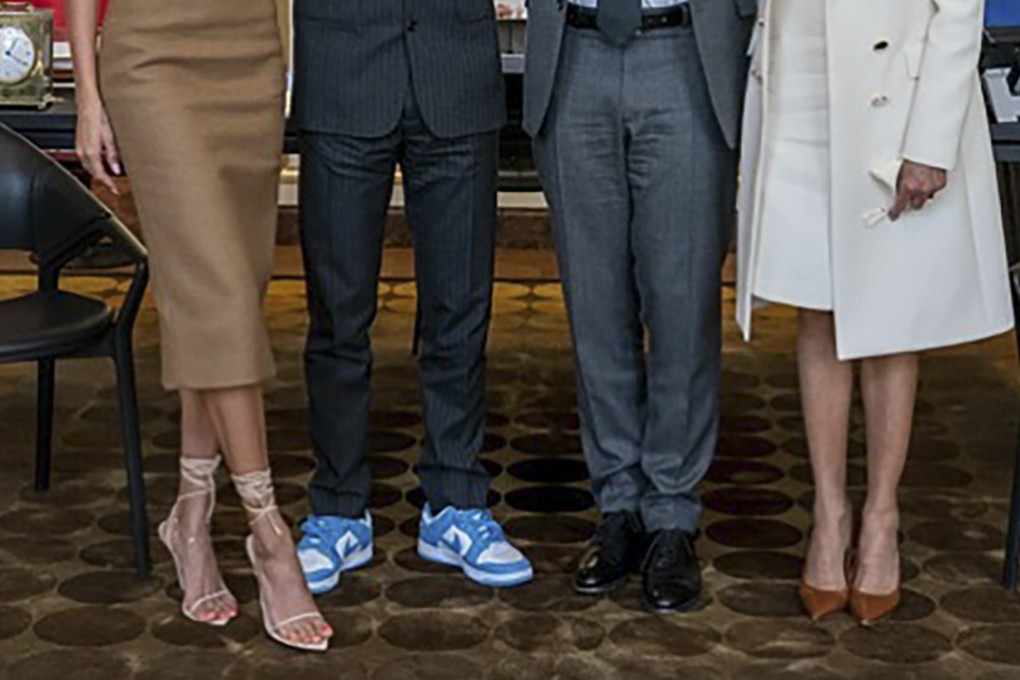 Pairing sneakers with your suit?  Justin Bieber did just that when he met France’s President Emmanuel Macron. Photo: Instagram/@justinbieber