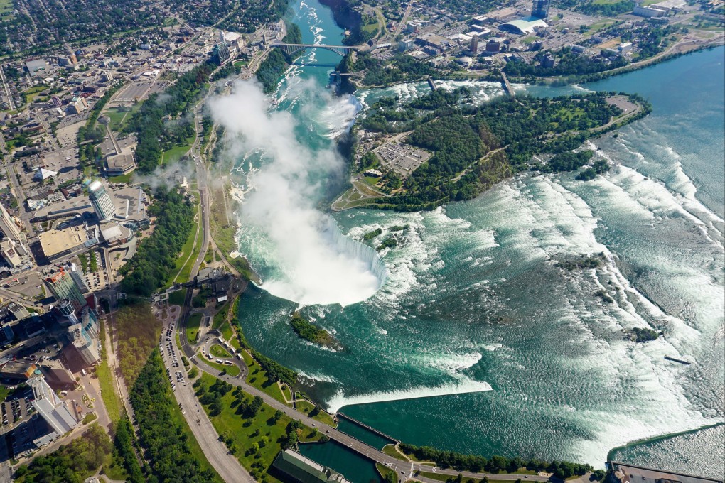 The US border with Canada is about to reopen and the tourism sector is struggling to find staff to meet the demand. An aerial view of Niagara Falls, Ontario, Canada. Photo: Getty Images