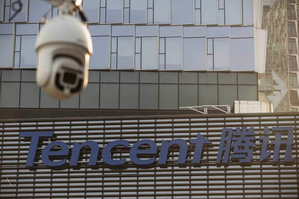 A surveillance camera outside the tech company Tencent Holdings’ headquarters in Shenzhen. China’s antitrust regulators have been targeting Big Tech. Photo: Bloomberg