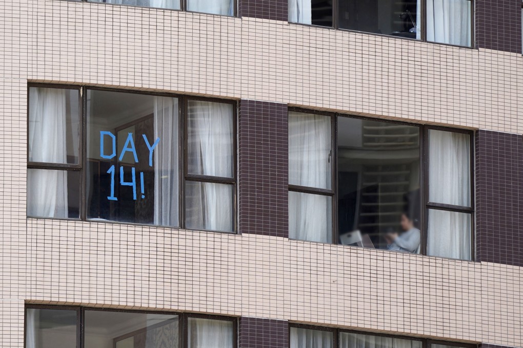 People isolating at Dorsett Hotel at Wan Chai on August 17. Photo: Sam Tsang