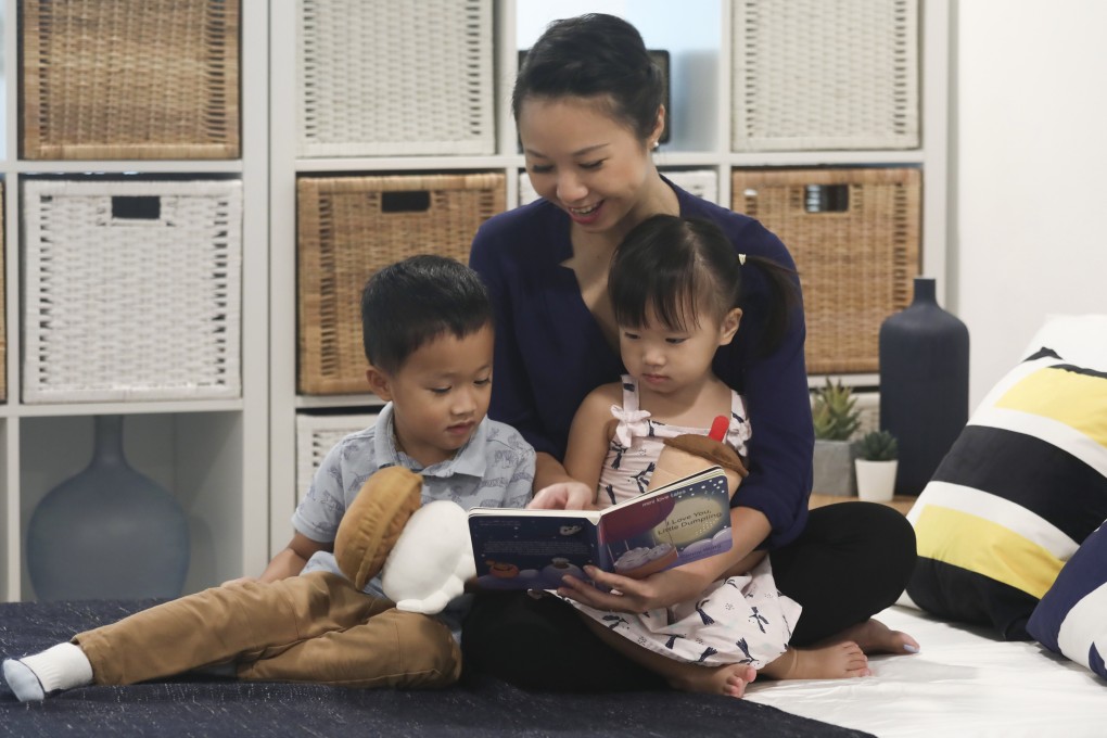 Hong Kong-based author Conny Wong and her children Nathaniel Wong, 4, and Charlotte, 2, in Causeway Bay. Photo: Jonathan Wong